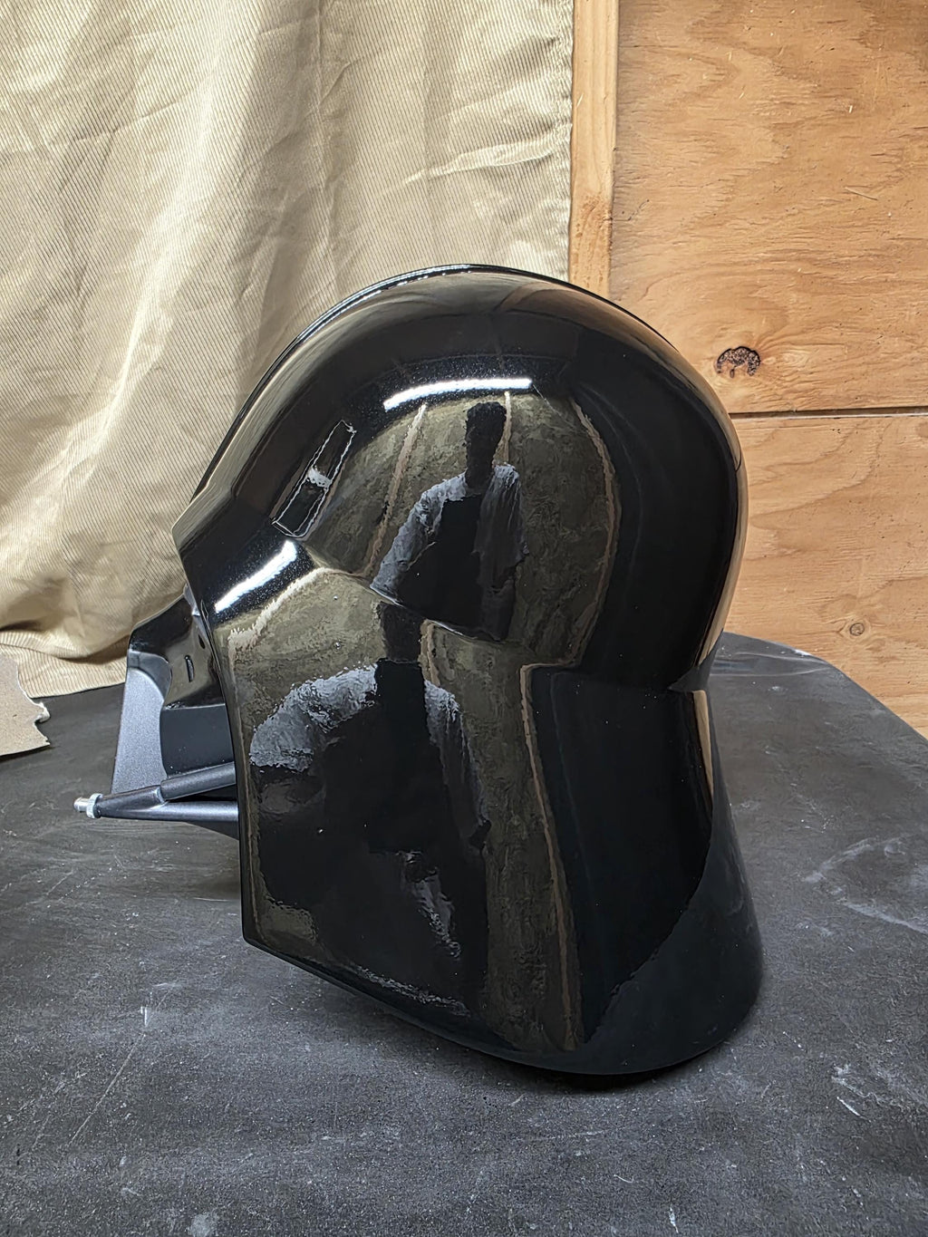 Handmade Darth Vader Helmet – 3D Printed, Gunmetal Finish, Real Metal Mesh – Obi-Wan Kenobi Series – Custom Cosplay Prop