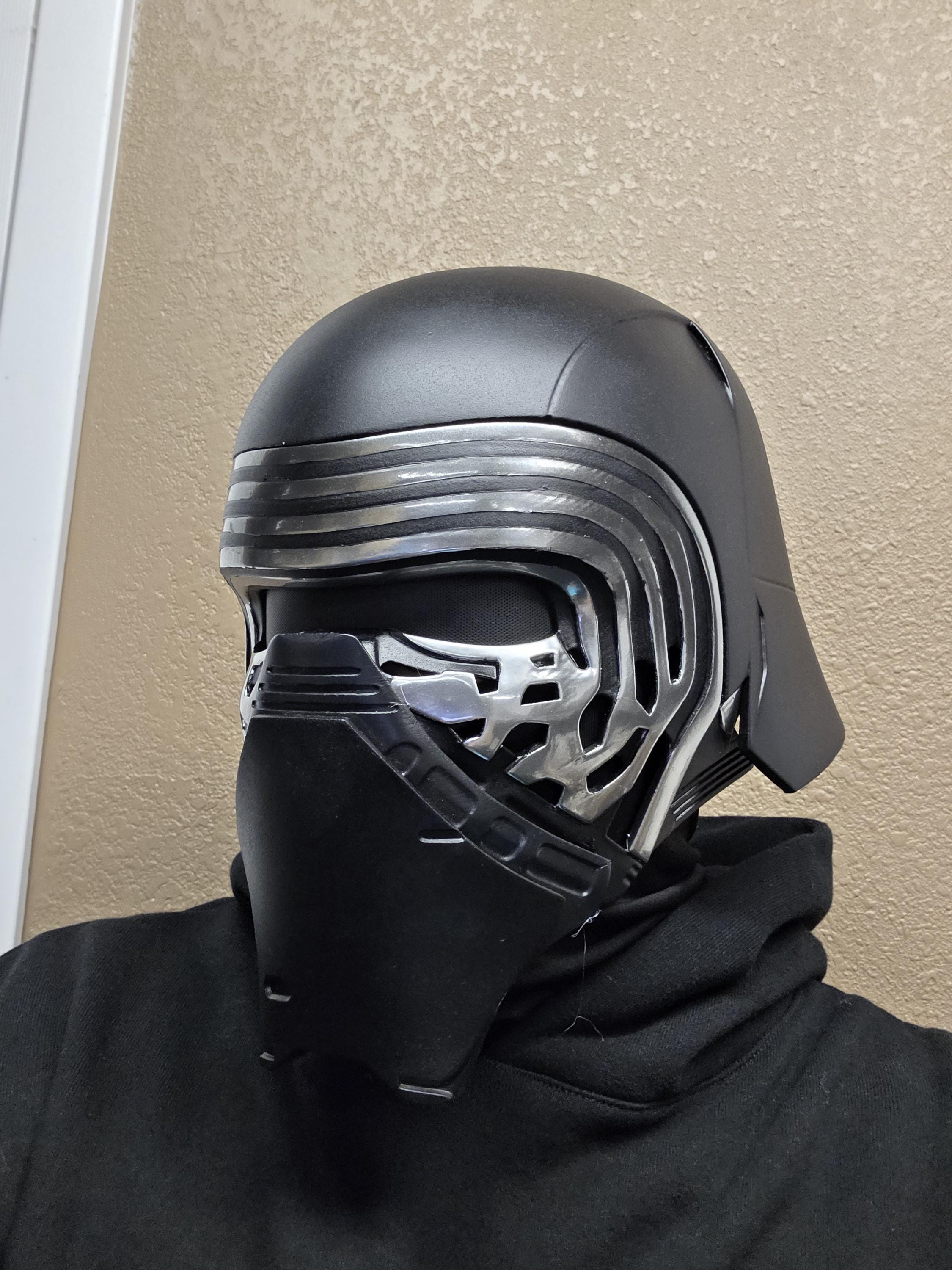 Life-Size Kylo Ren Helmet – Battle-Damaged or Clean Finish – Fully Assembled or DIY Kit