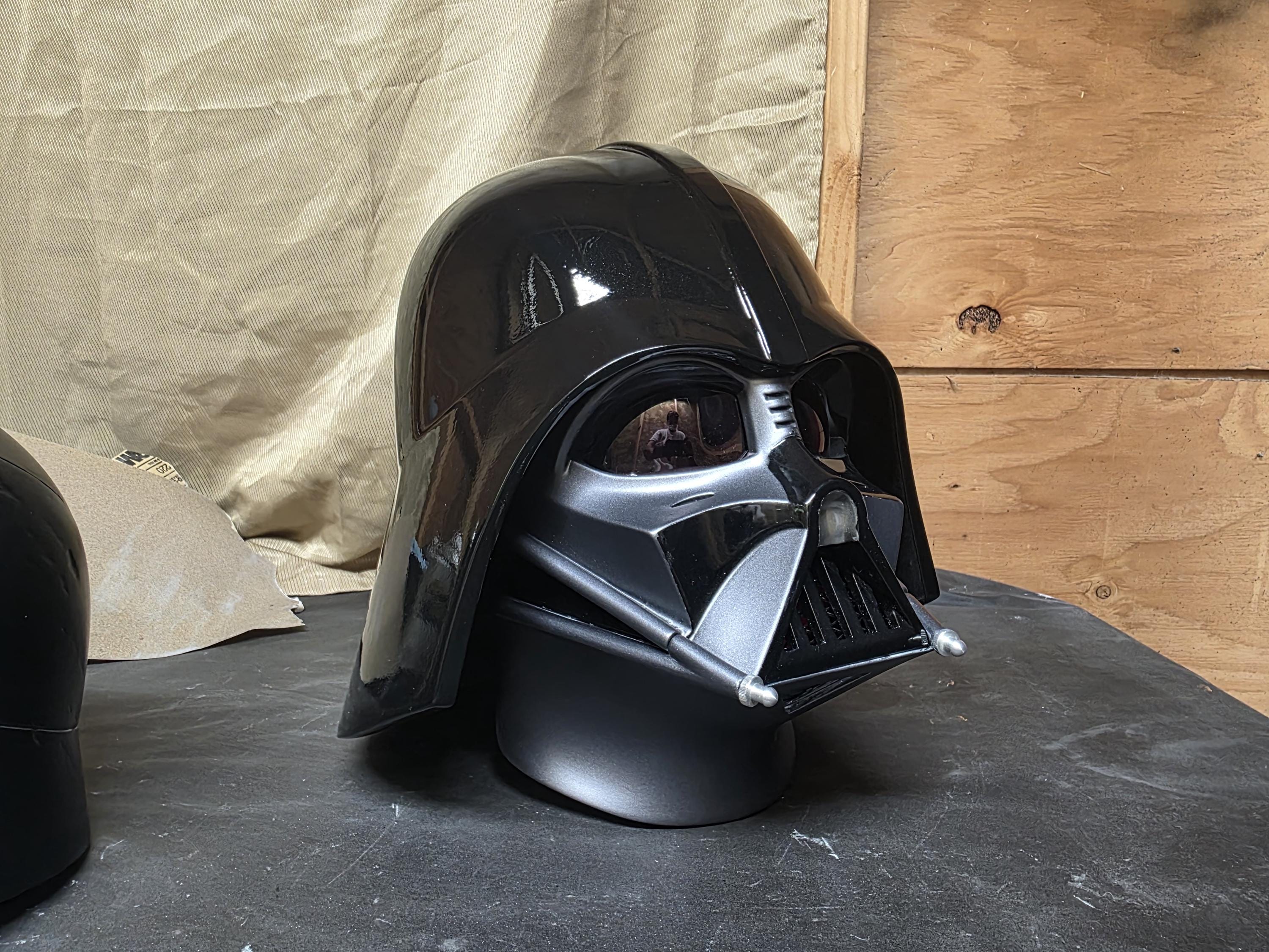 Handmade Darth Vader Helmet – 3D Printed, Gunmetal Finish, Real Metal Mesh – Obi-Wan Kenobi Series – Custom Cosplay Prop