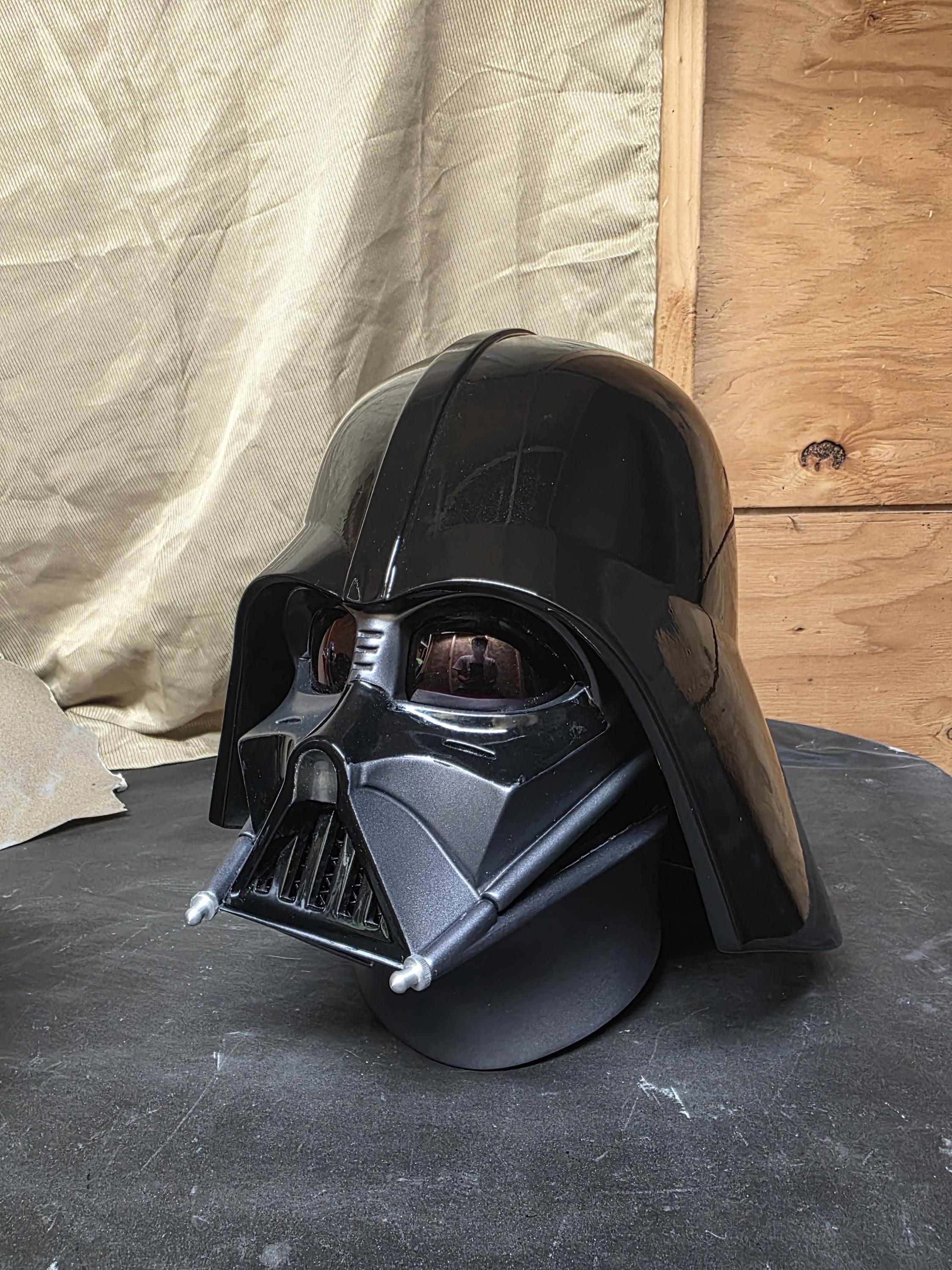 Handmade Darth Vader Helmet – 3D Printed, Gunmetal Finish, Real Metal Mesh – Obi-Wan Kenobi Series – Custom Cosplay Prop