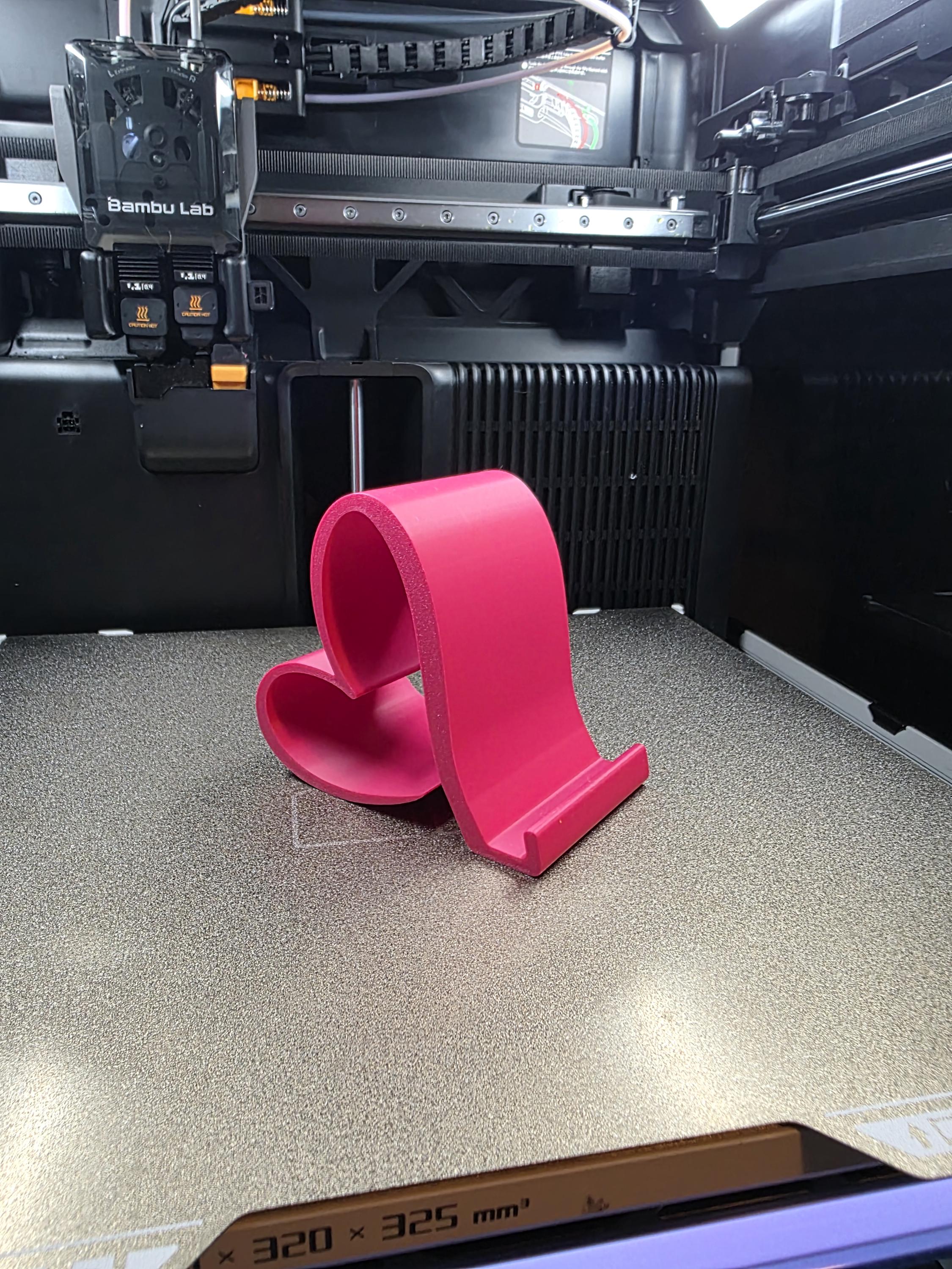 Heart-Shaped Phone Holder | Pink 3D Printed Phone Stand | Cute Desk & Bedside Accessory