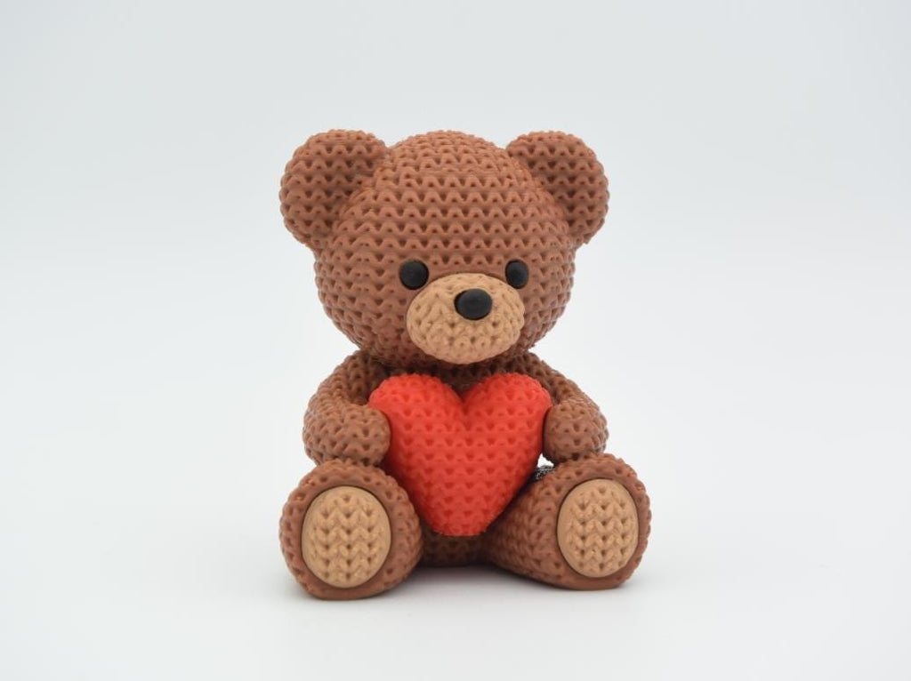 3D Printed Knitted Valentines Day Teddy Bear