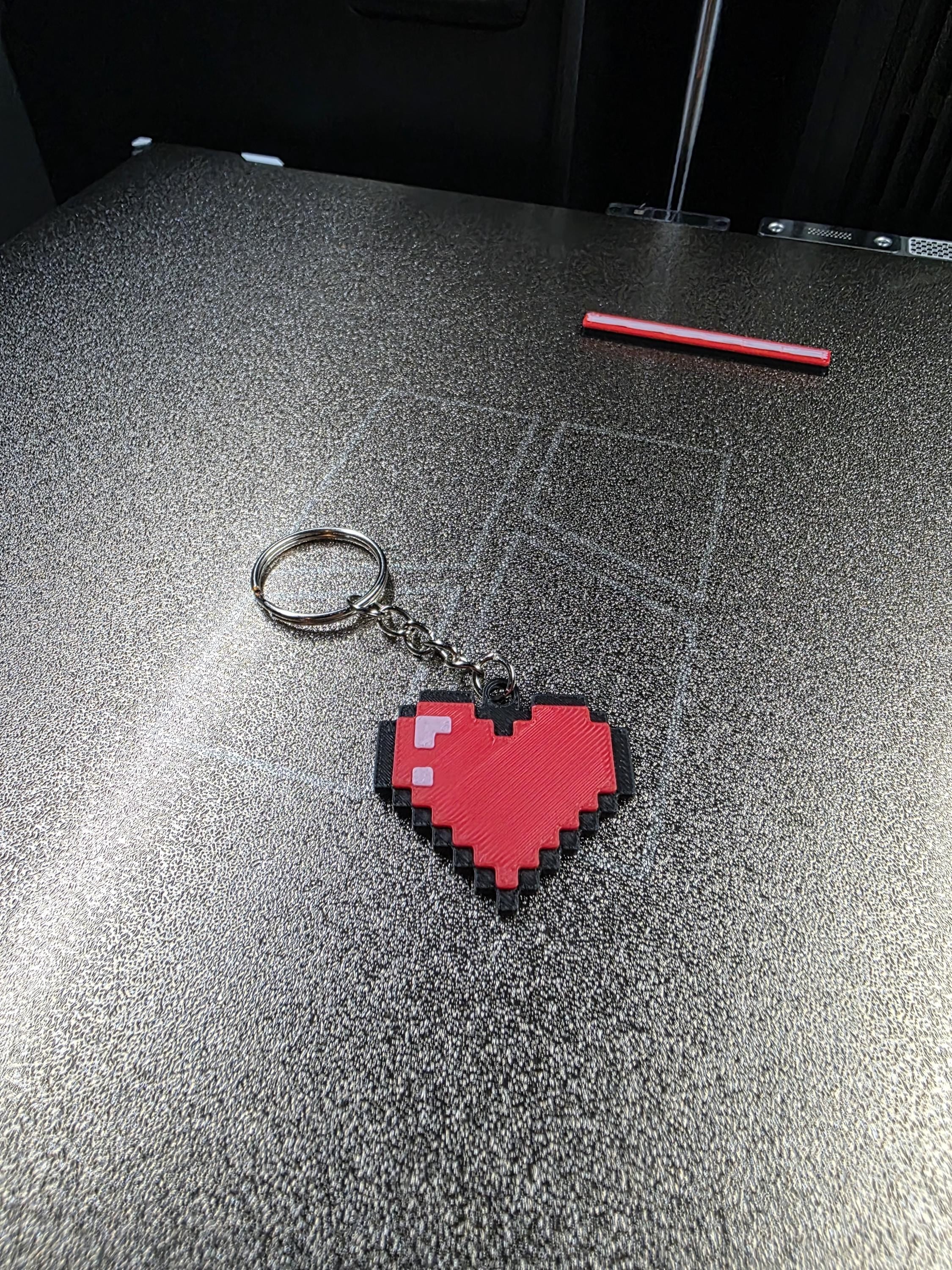 Minecraft Heart Keychain