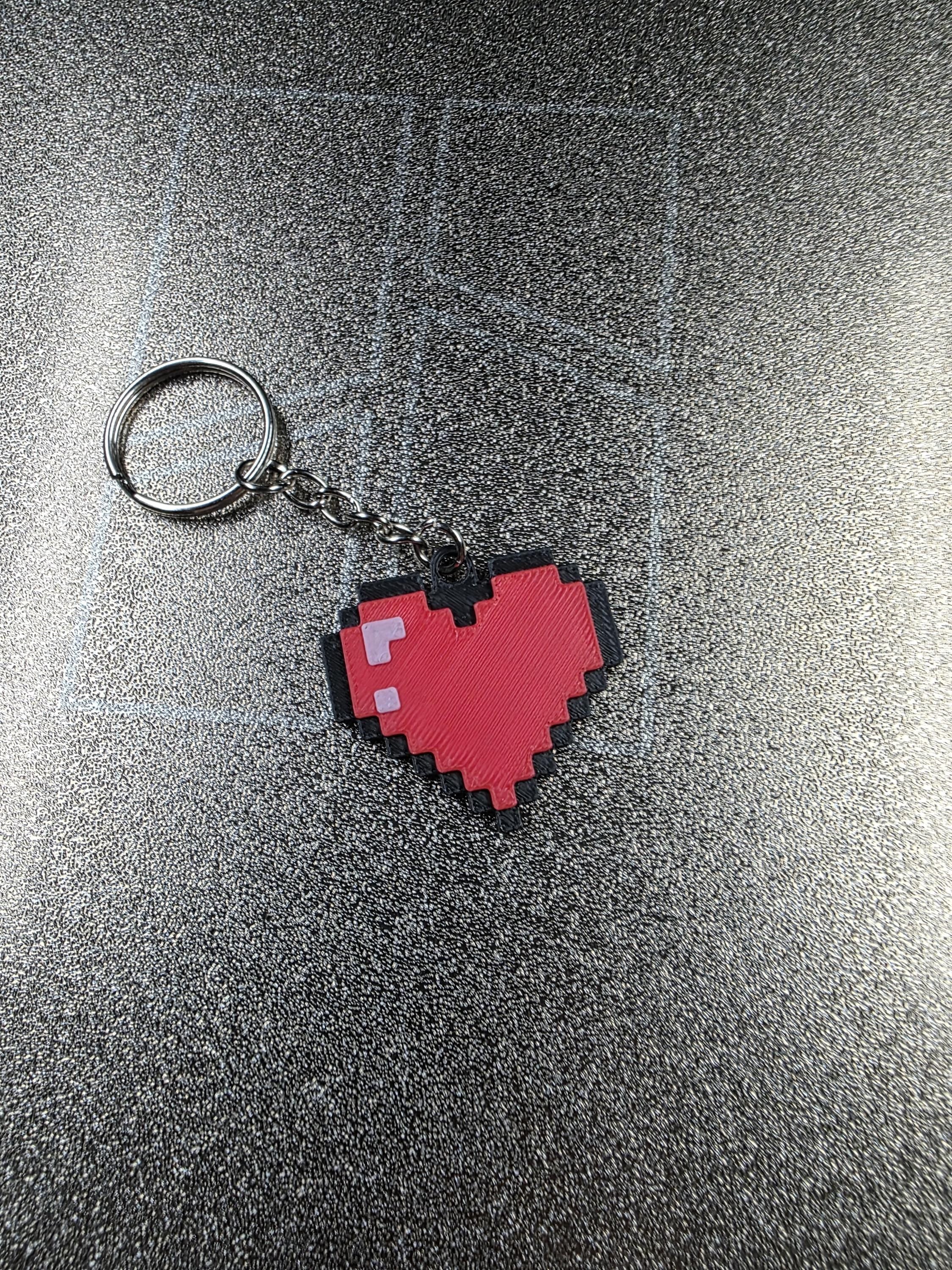 Minecraft Heart Keychain