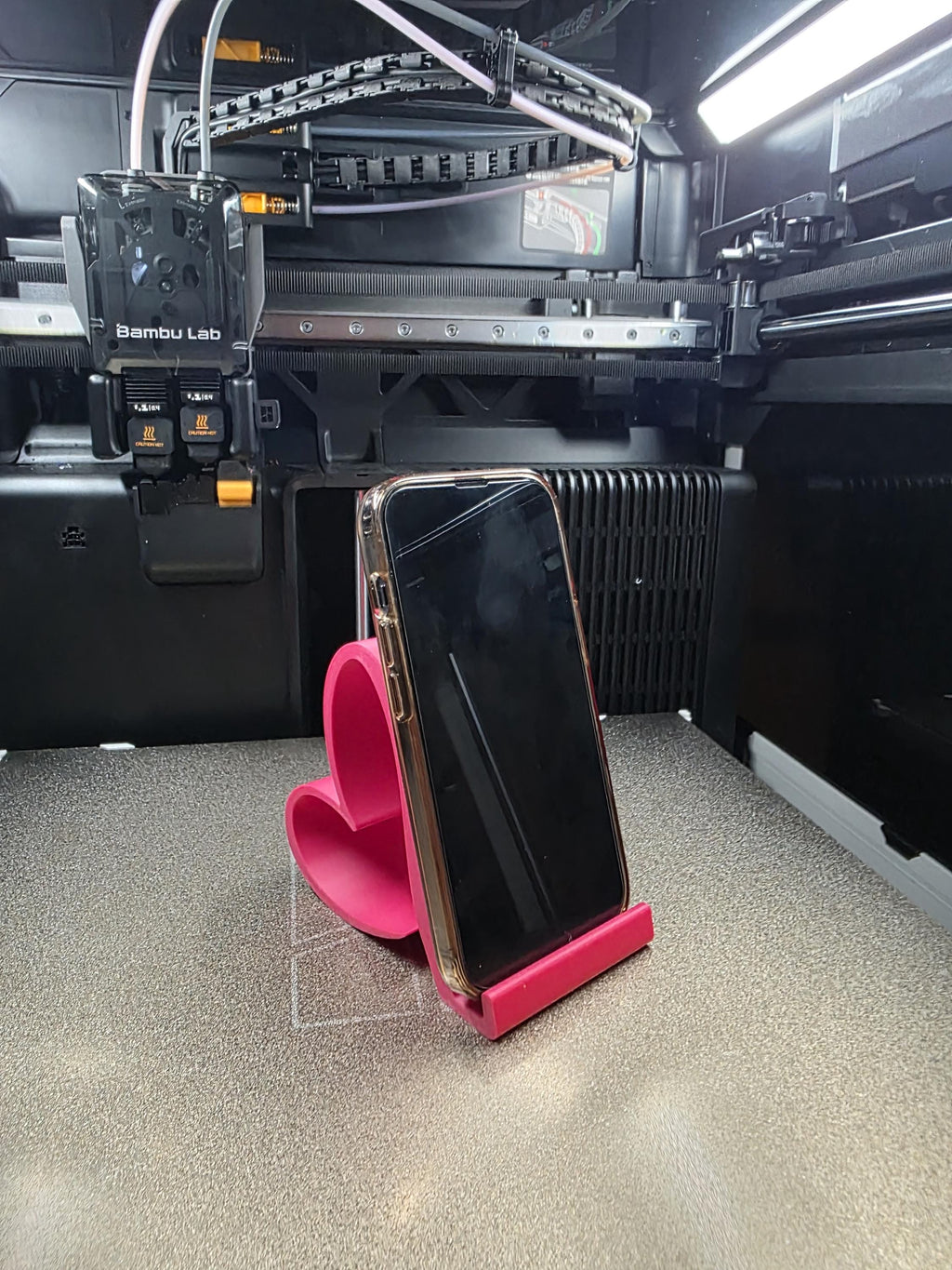 Heart-Shaped Phone Holder | Pink 3D Printed Phone Stand | Cute Desk & Bedside Accessory