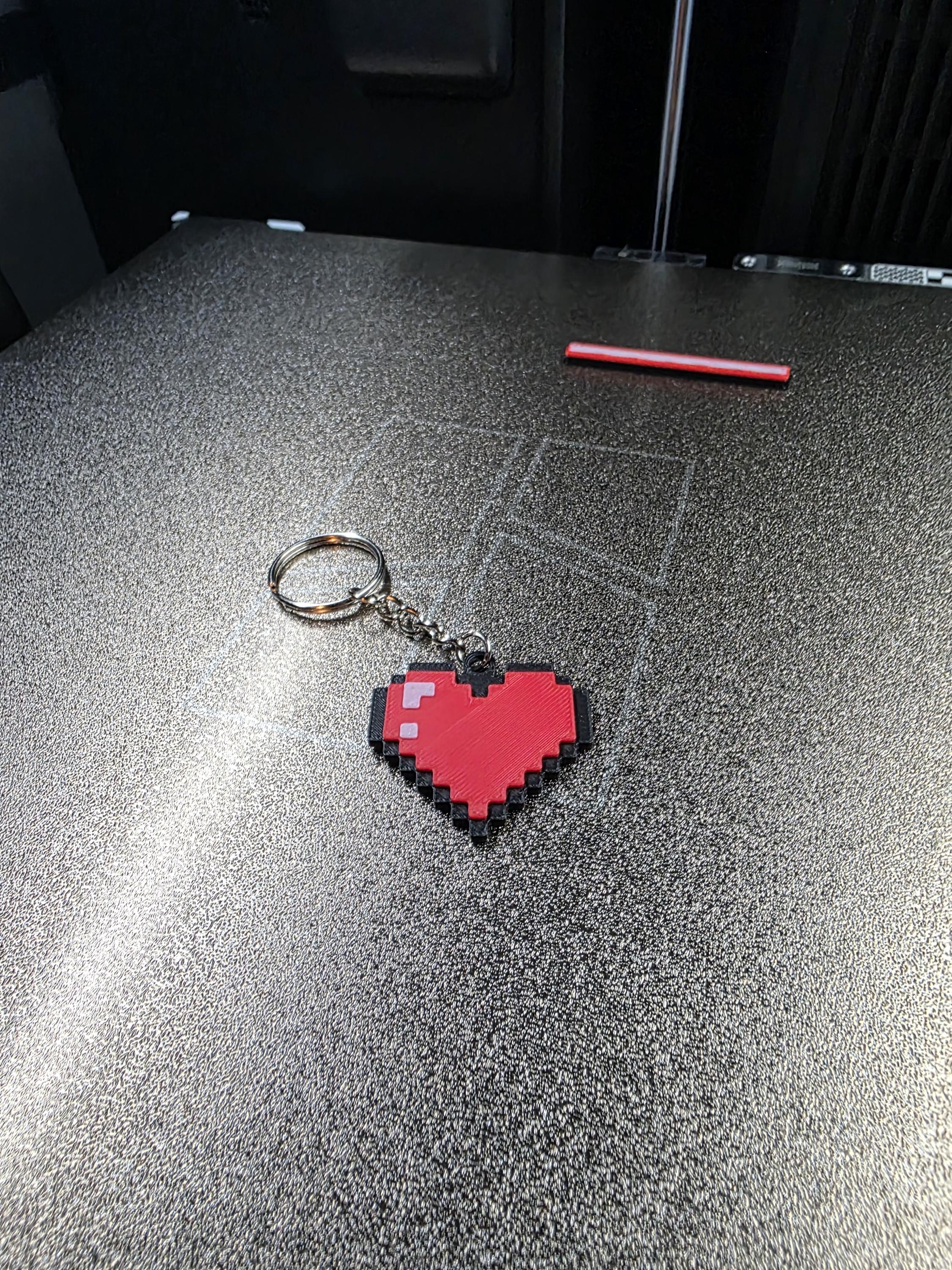 Minecraft Heart Keychain