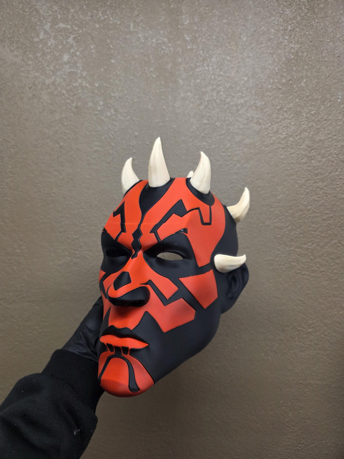 3D Printed Darth Maul Helmet – Ready to Wear – Magnetic Back Panel – Custom Size Available – Star Wars Cosplay Mask