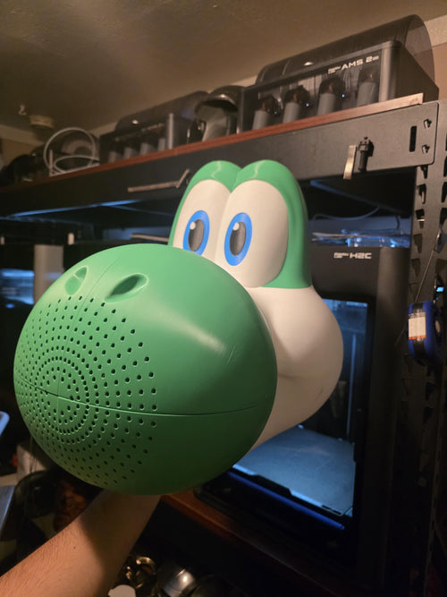 3D Printed Yoshi inspired Helmet – Super Mario Galaxy Inspired – Fully Assembled Cosplay Mask (24” Fit, Magnetic Back)