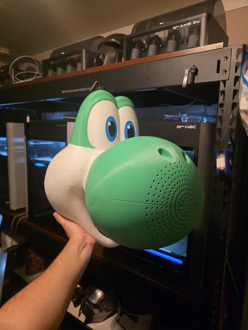 3D Printed Yoshi inspired Helmet – Super Mario Galaxy Inspired – Fully Assembled Cosplay Mask (24” Fit, Magnetic Back)